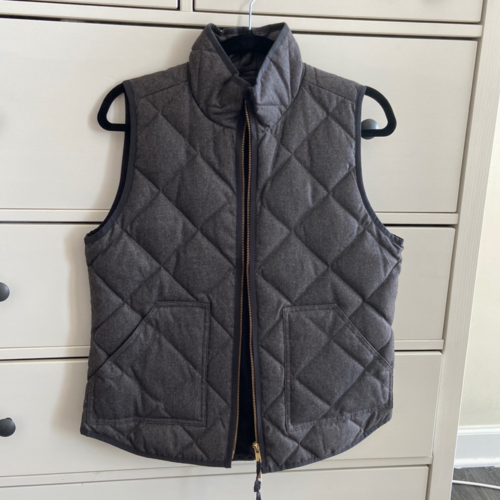 J. Crew Dark Gray Quilted Vest